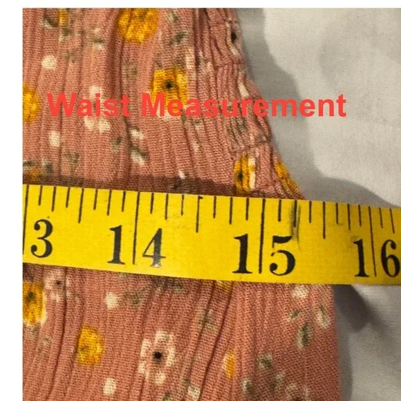 Floral Mini Dress Medium Dusty Rose Puff Sleeves Smocked Back Ruffle Hem Boho - Picture 9 of 11